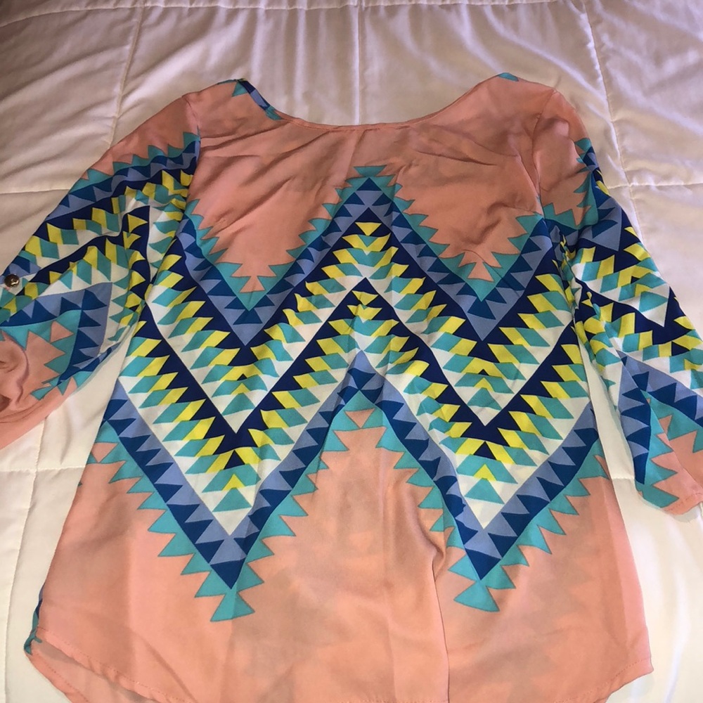 Geometric Peach Shirt